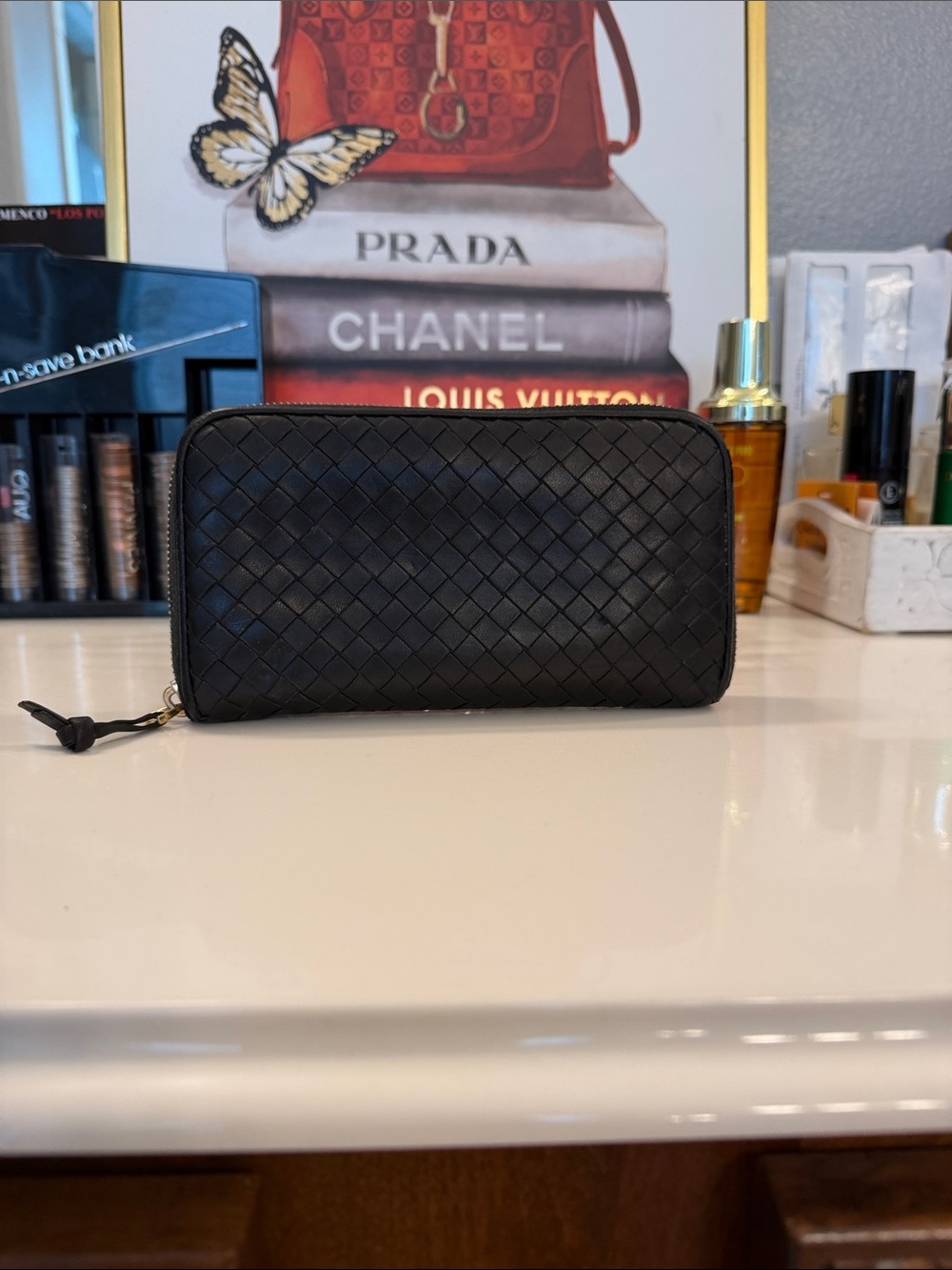 Bottega Veneta Black Intrecciato Leather wallet